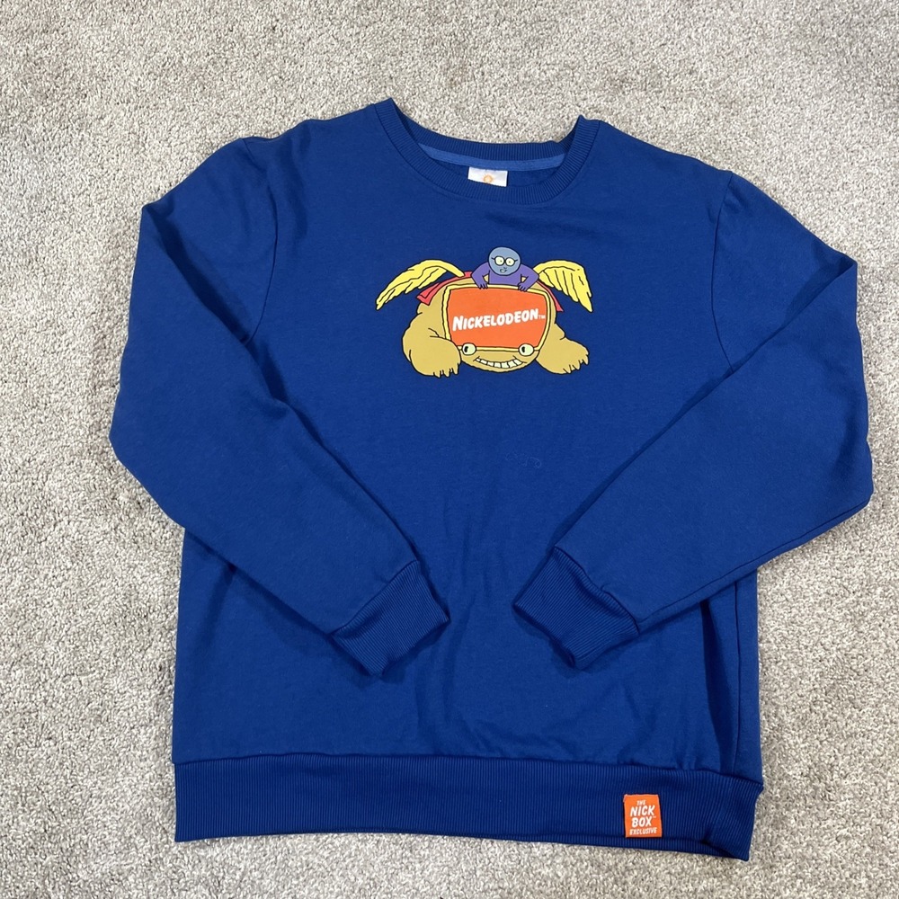 Nickelodeon Nick Box Exclusive‎ Sweatshirt Men's M Blue Retro Bumper Graphic